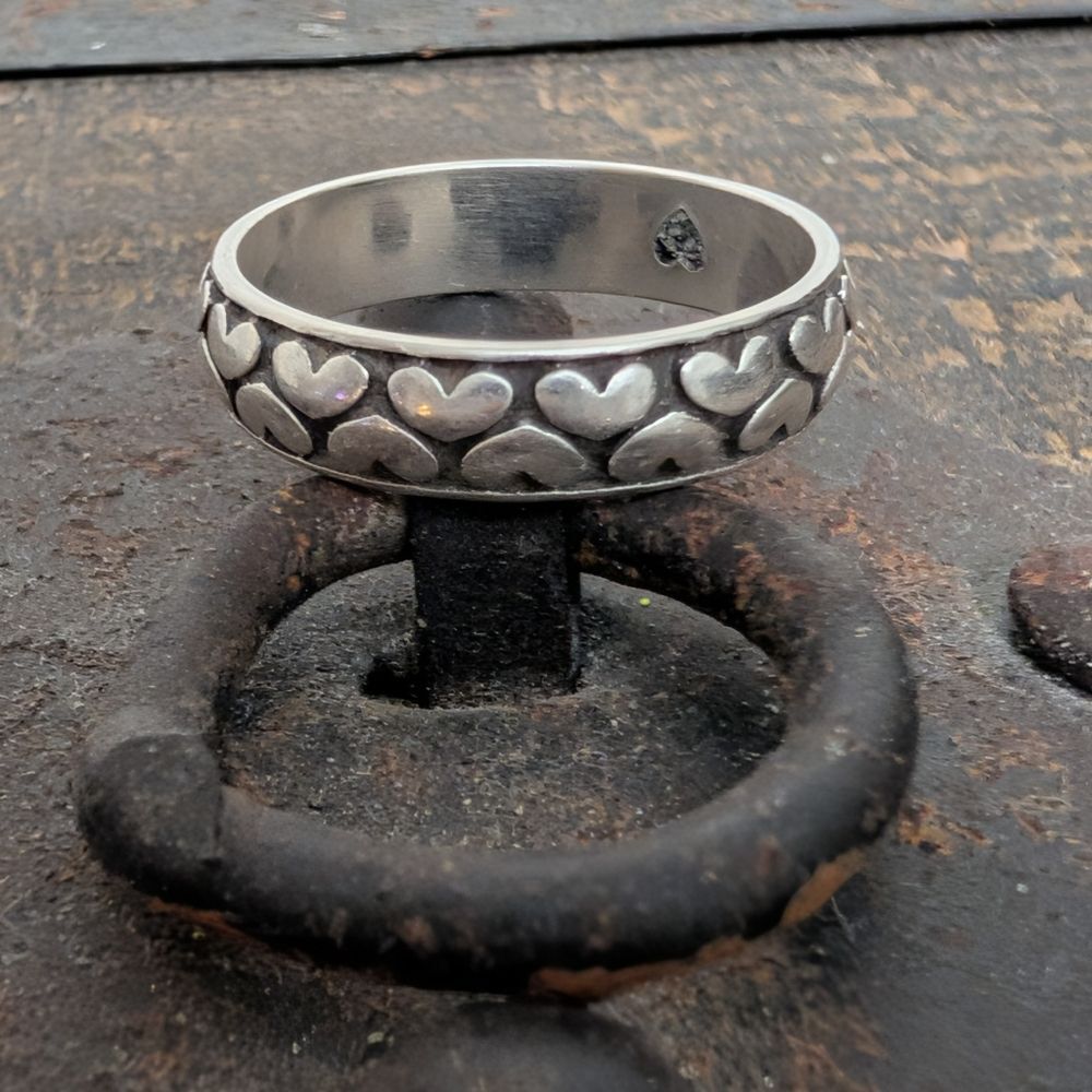 Brighton Two Love Stack Ring with Heart Design, Size 9 - Picture 2 of 6